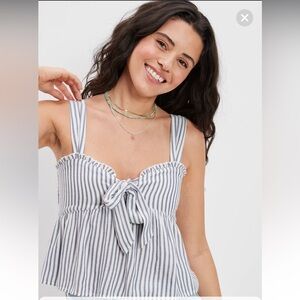 American Eagle Outfitters Tie Front Babydoll Blouse